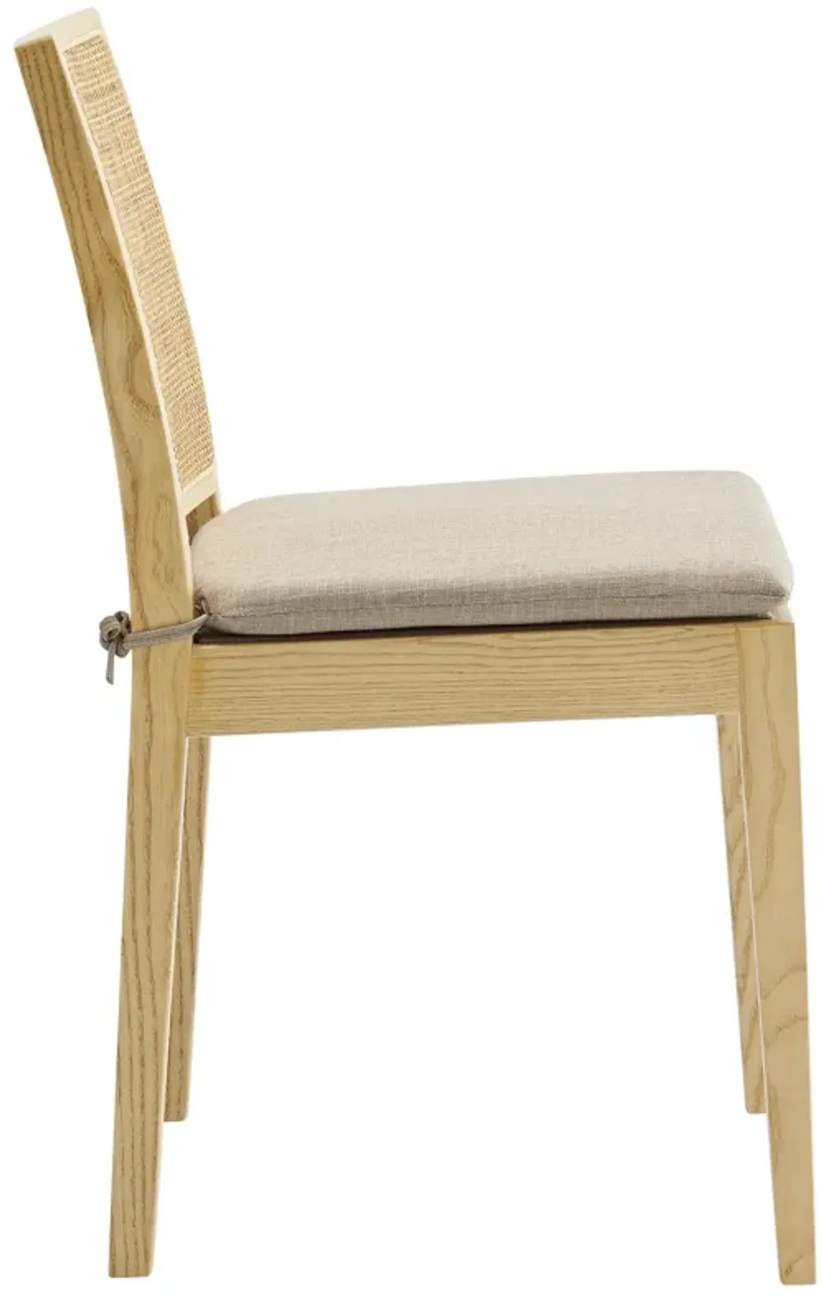 Ovard Wood and Rattan Dining Chair by Modway Natural