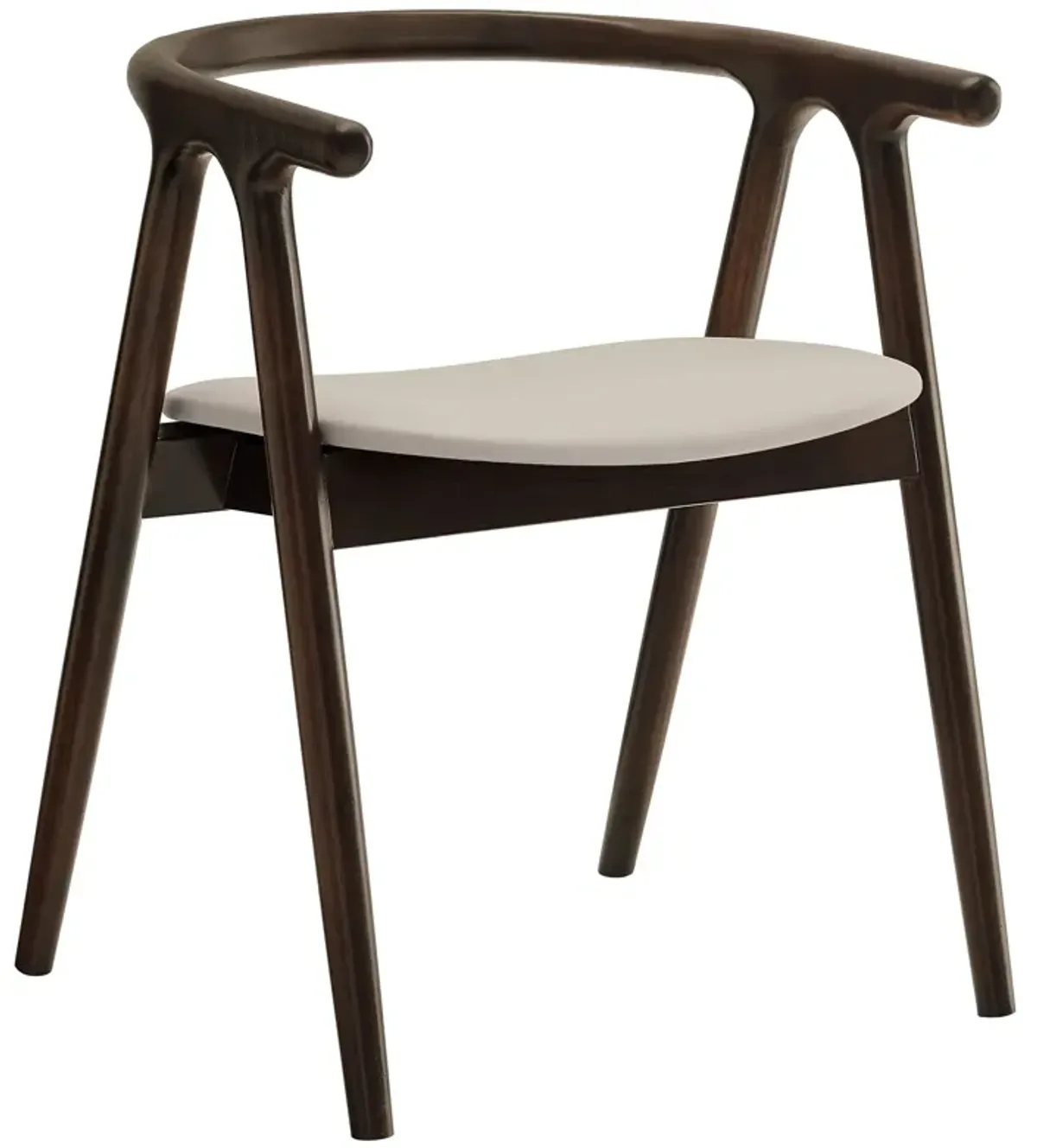 Henry Vegan Leather and Wood Dining Chair by Modway Stone