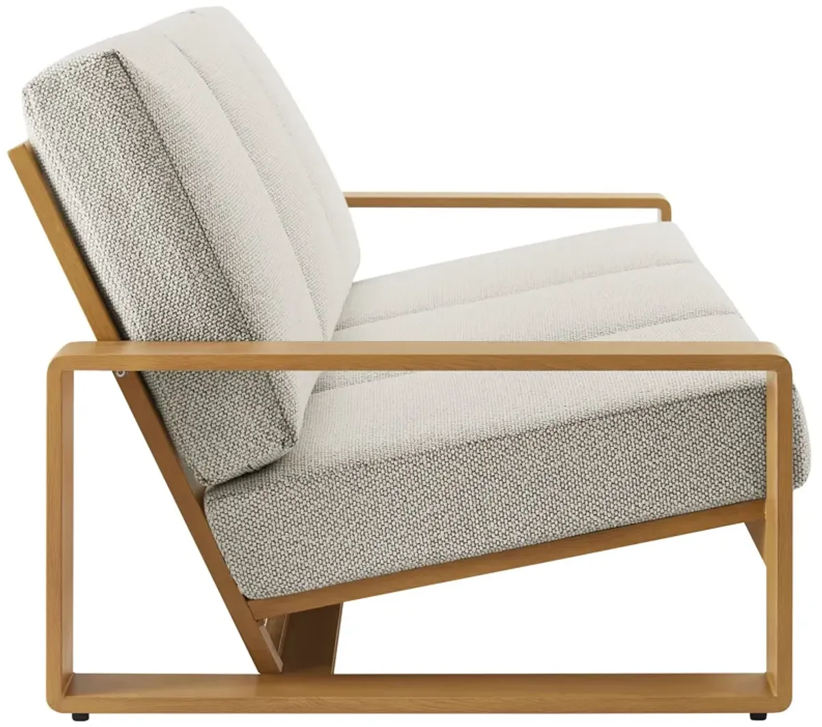 Lirienne Outdoor Patio Aluminum Faux Wood Sofa by Modway Ivory Natural
