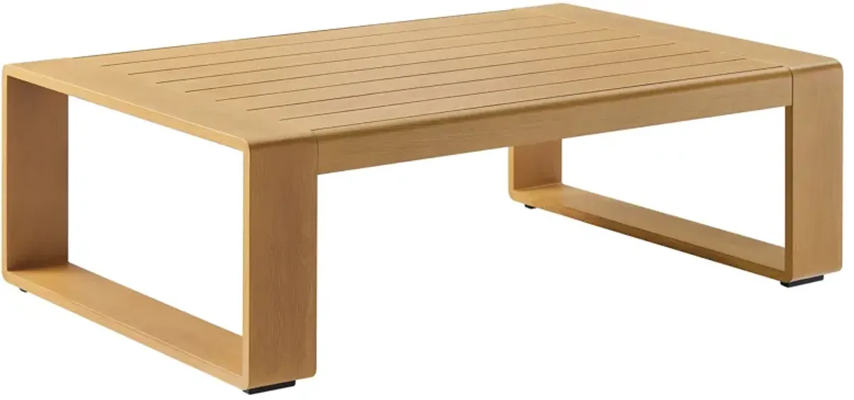 Lirienne Outdoor Patio Aluminum Faux Wood Coffee Table by Modway Natural