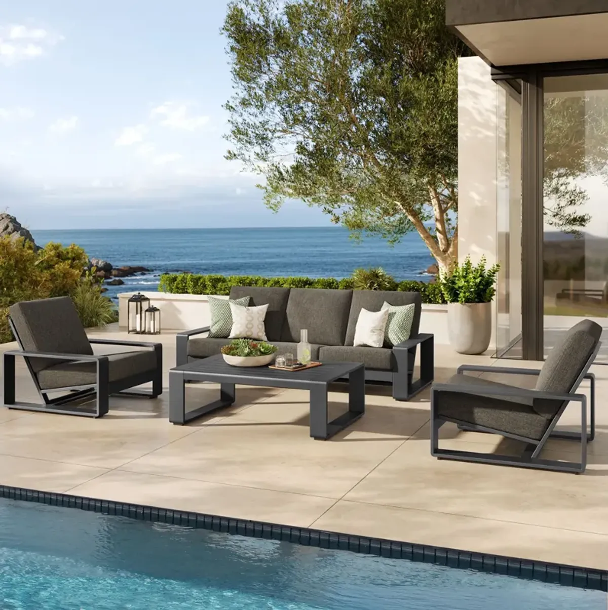 Lirienne 4-Piece Outdoor Patio Aluminum Furniture Set by Modway