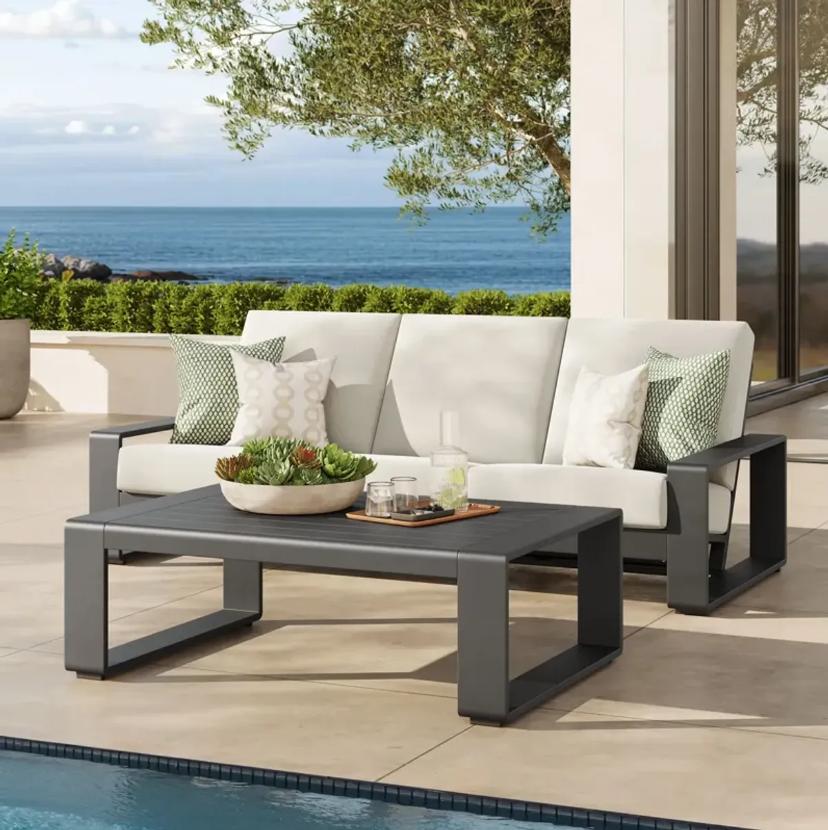 Lirienne 2-Piece Outdoor Patio Aluminum Furniture Set by Modway Light Gray