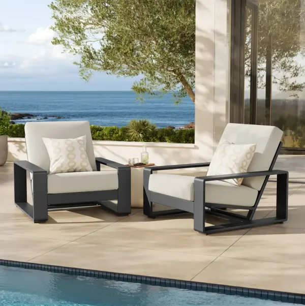 Lirienne Outdoor Patio Aluminum Faux Wood Armchairs Set of 2 by Modway Light Gray