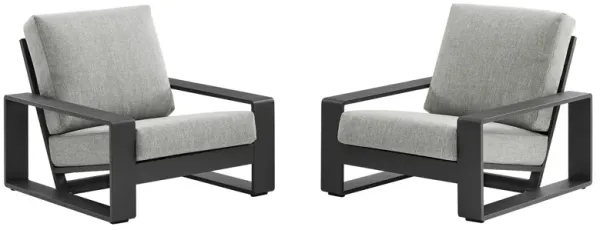 Lirienne Outdoor Patio Aluminum Faux Wood Armchairs Set of 2 by Modway Light Gray