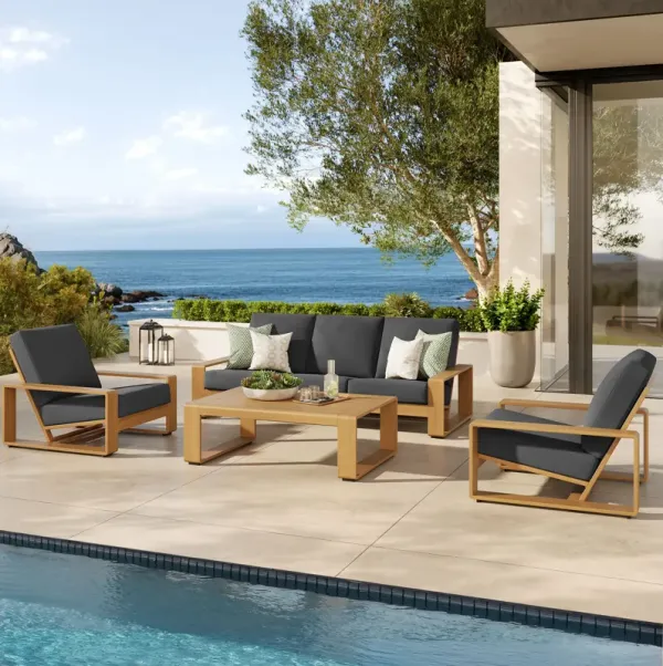 Lirienne 4-Piece Outdoor Patio Aluminum Faux Wood Furniture Set by Modway