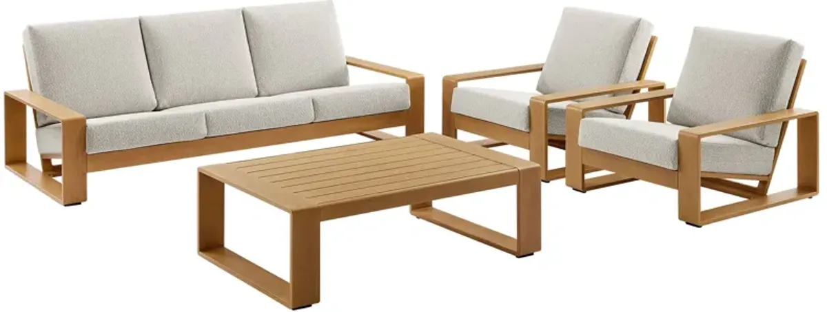 Lirienne 4-Piece Outdoor Patio Aluminum Faux Wood Furniture Set by Modway