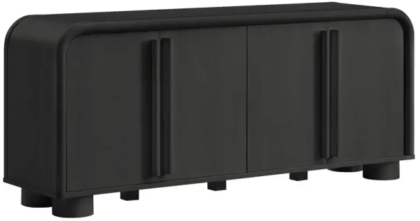 Bellamy Curved 4-Door Sideboard Cabinet by Modway Black Oak