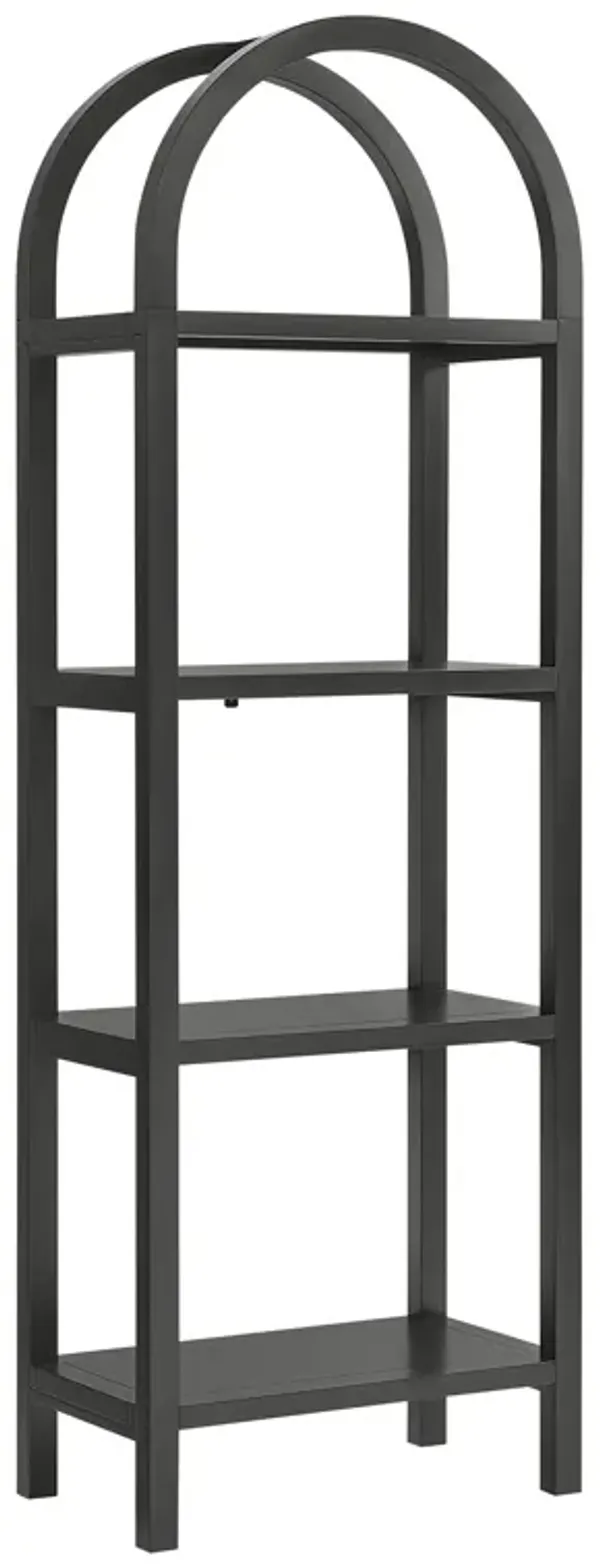 Vexley 72 Inch Tall Narrow Arched Bookshelf by Modway Black