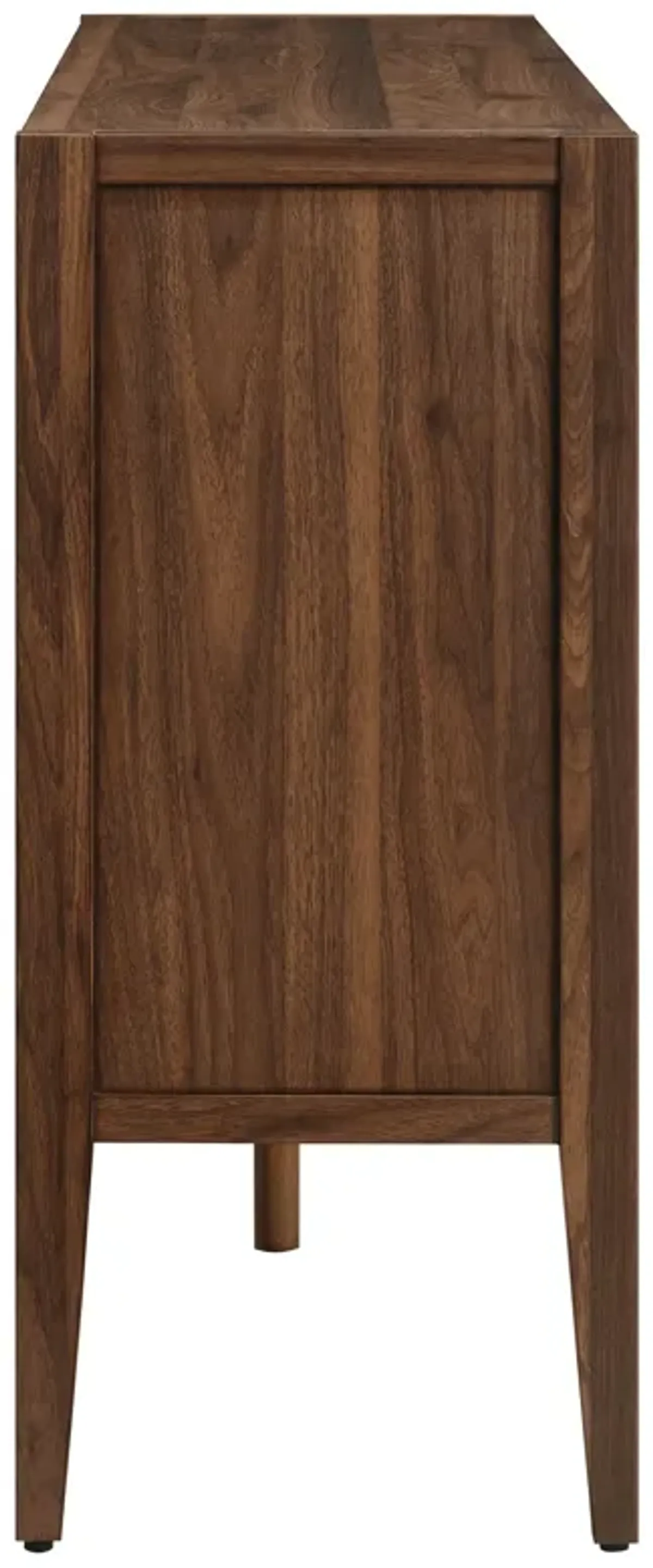 Nell 72" Glass Door Sideboard Storage Display Cabinet by Modway Walnut