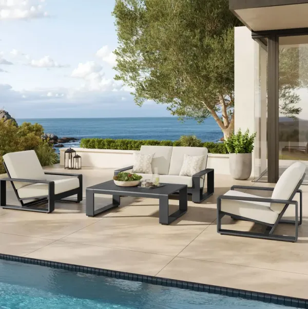 Lirienne 4-Piece Outdoor Patio Aluminum Furniture Set by Modway Smoke