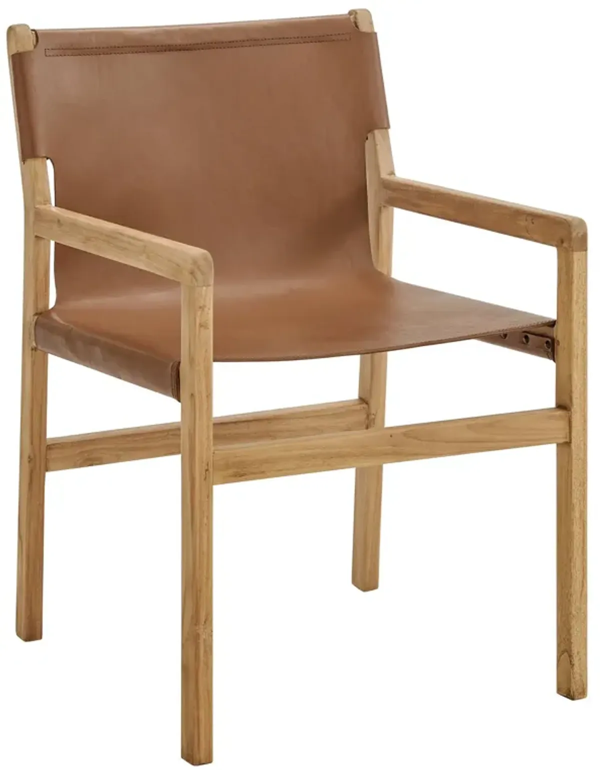 Sonora Leather Dining Chair by Modway Nutmeg Brown