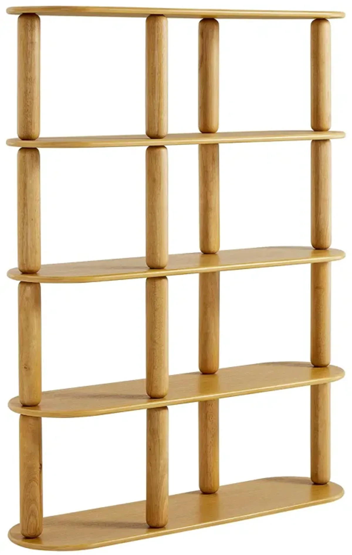 Arcus 4-Tier Oval Wood Bookshelf by Modway Oak