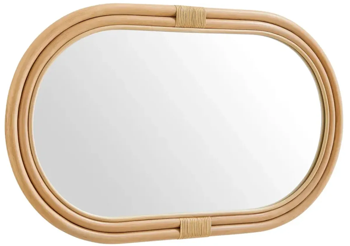 Corsica Oval Rattan Wall Mirror by Modway Natural