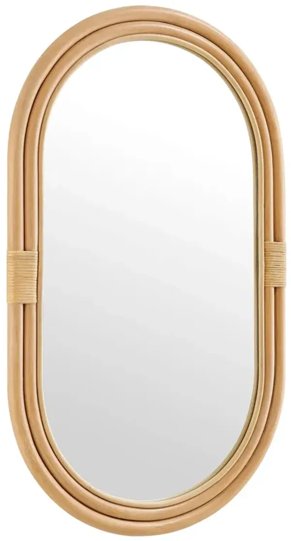 Corsica Oval Rattan Wall Mirror by Modway Natural