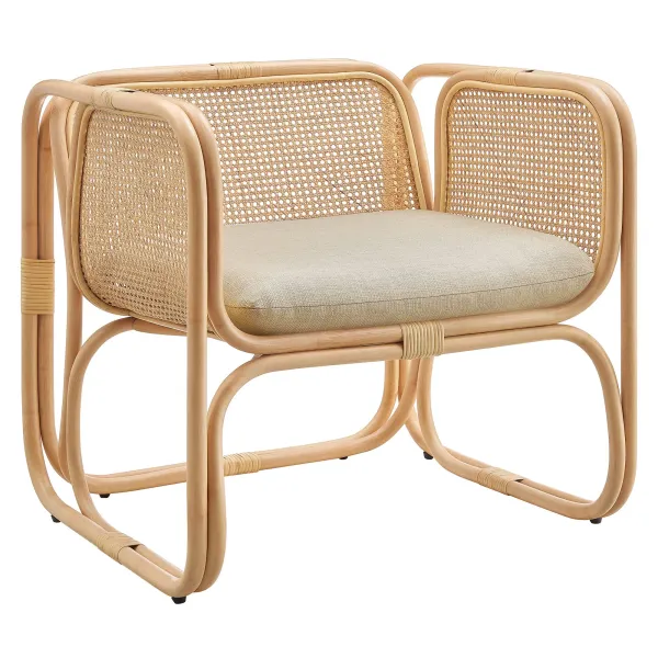 Ellis Natural Rattan Accent Armchair by Modway Natural