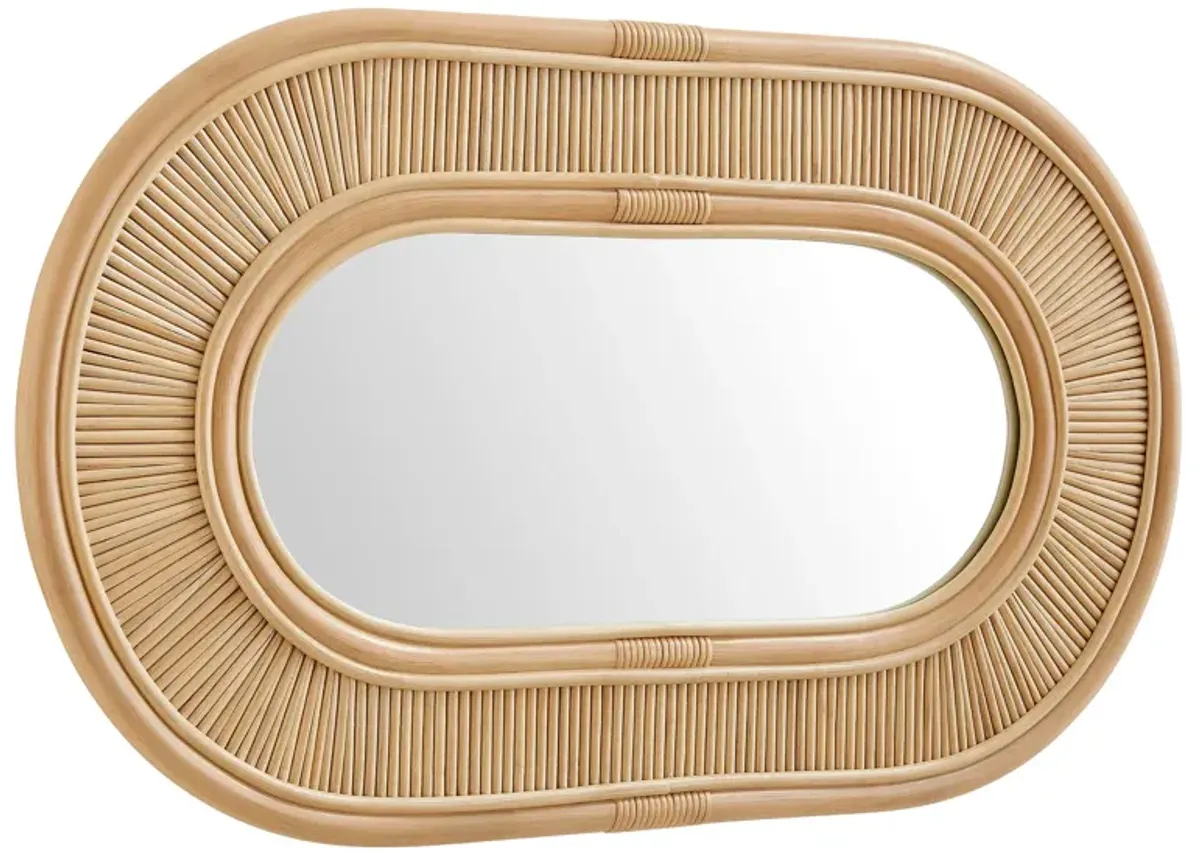 Sovana Oval Rattan Wall Mirror by Modway Natural