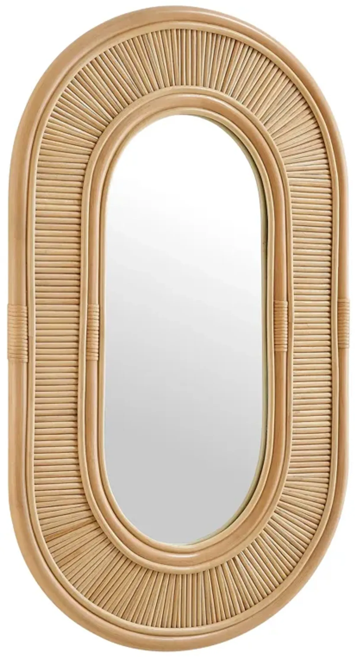 Sovana Oval Rattan Wall Mirror by Modway Natural
