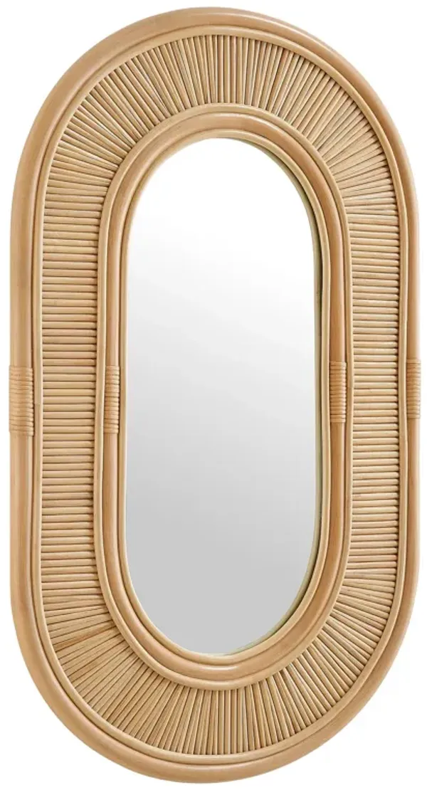 Sovana Oval Rattan Wall Mirror by Modway Natural