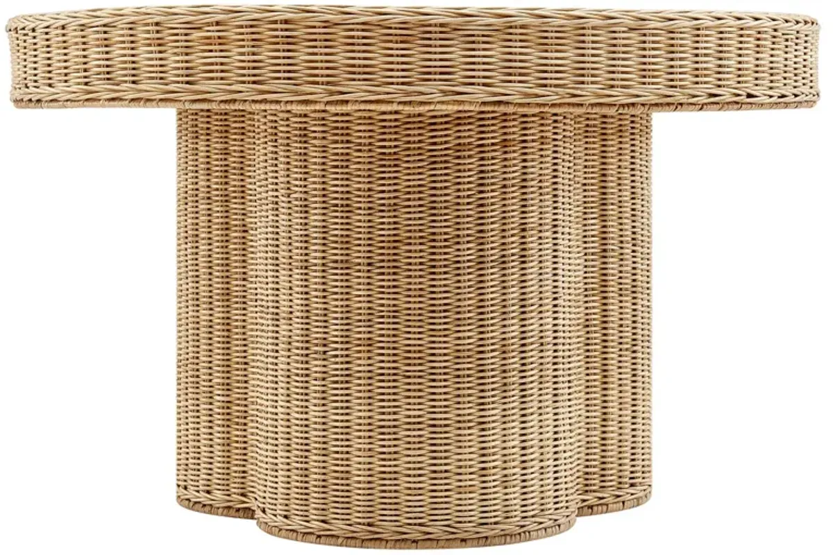 Ainsley 32 Inch Round Natural Rattan Coffee Table by Modway Natural