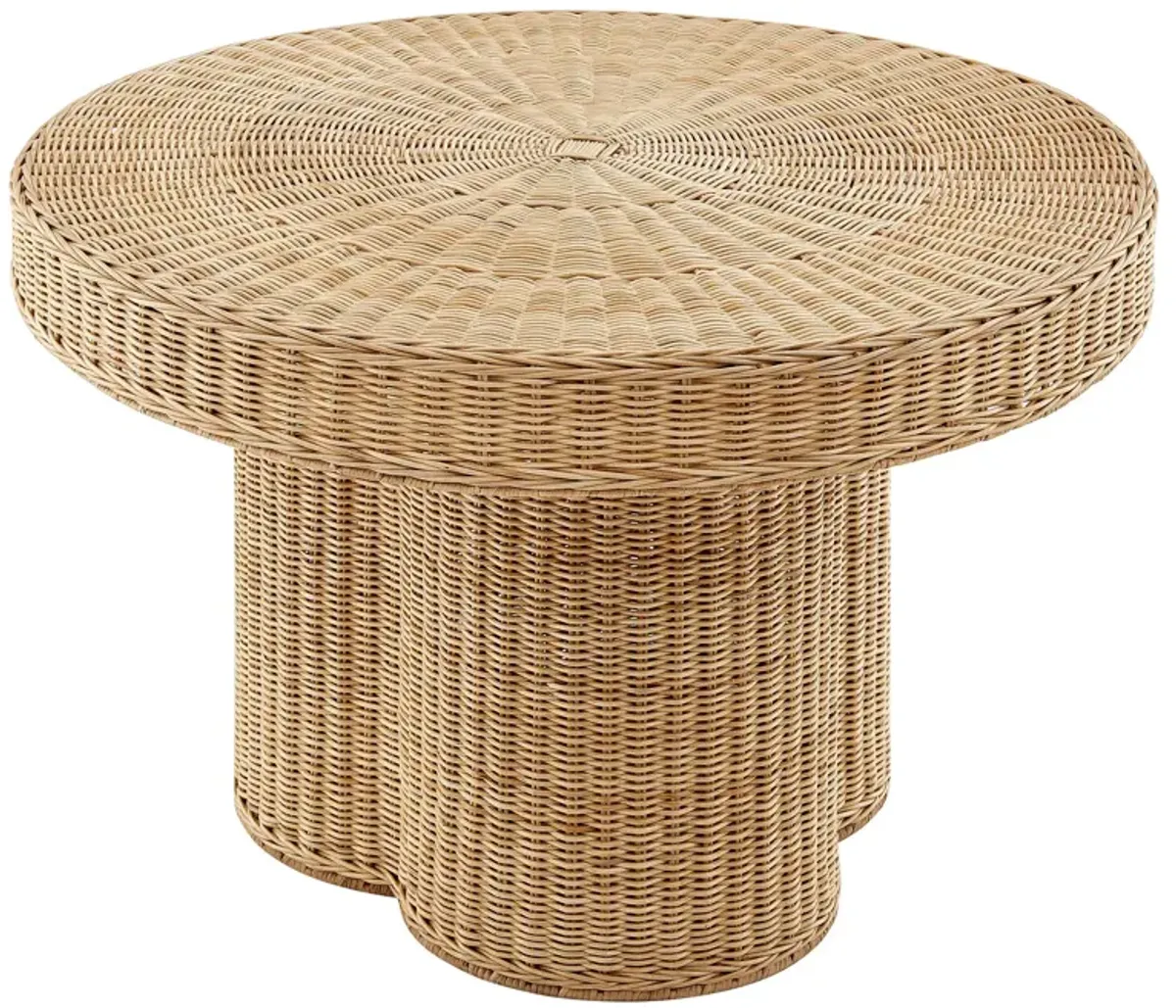 Ainsley 32 Inch Round Natural Rattan Coffee Table by Modway Natural