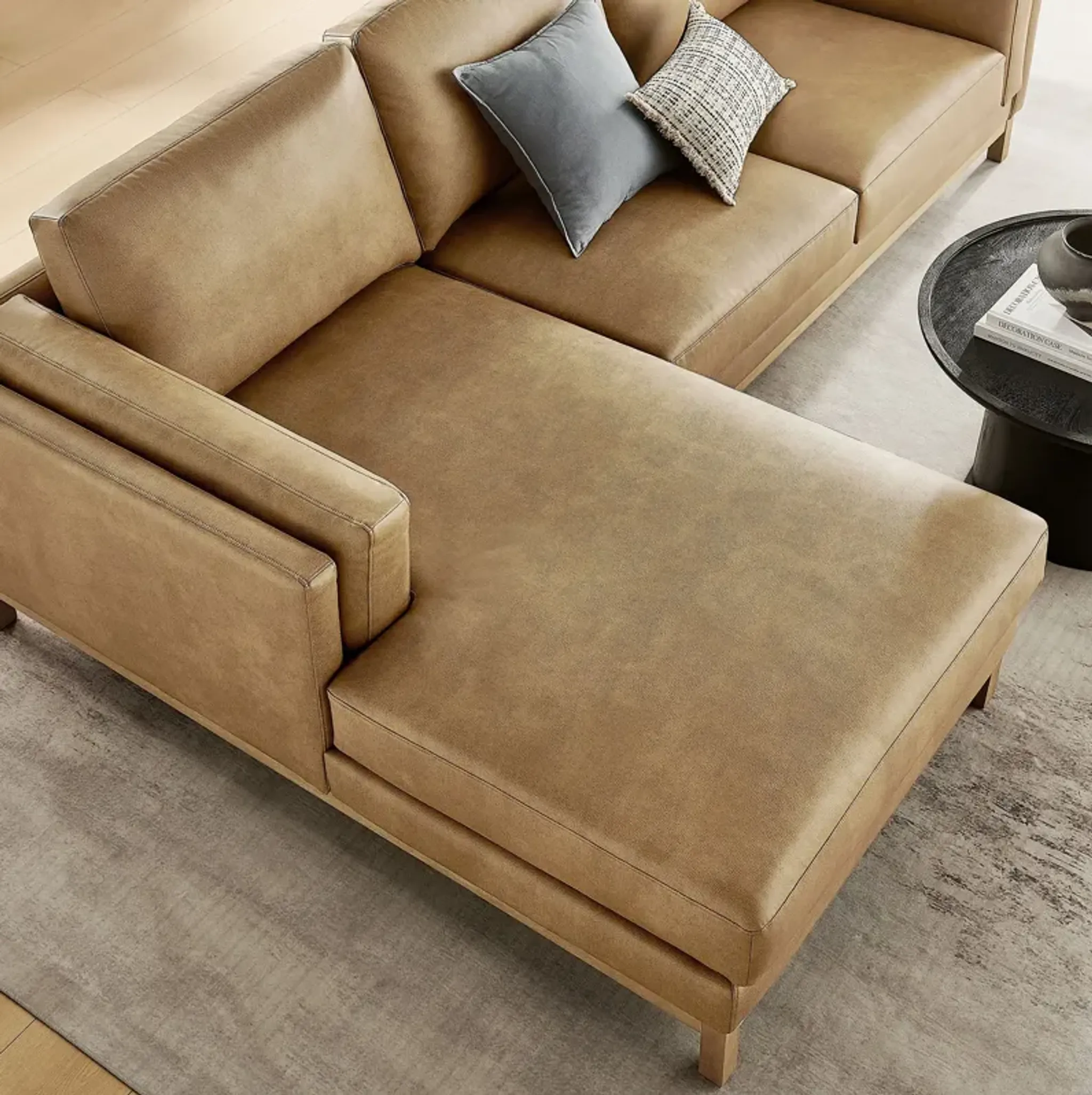 Roscoe Left-Facing Vegan Leather Sectional Sofa with Chaise by Modway ...