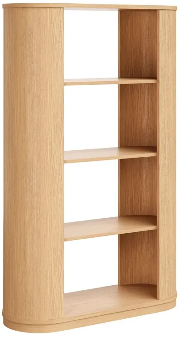 Aspect 74 Inch Curved 4 Tier Bookshelf by Modway Natural