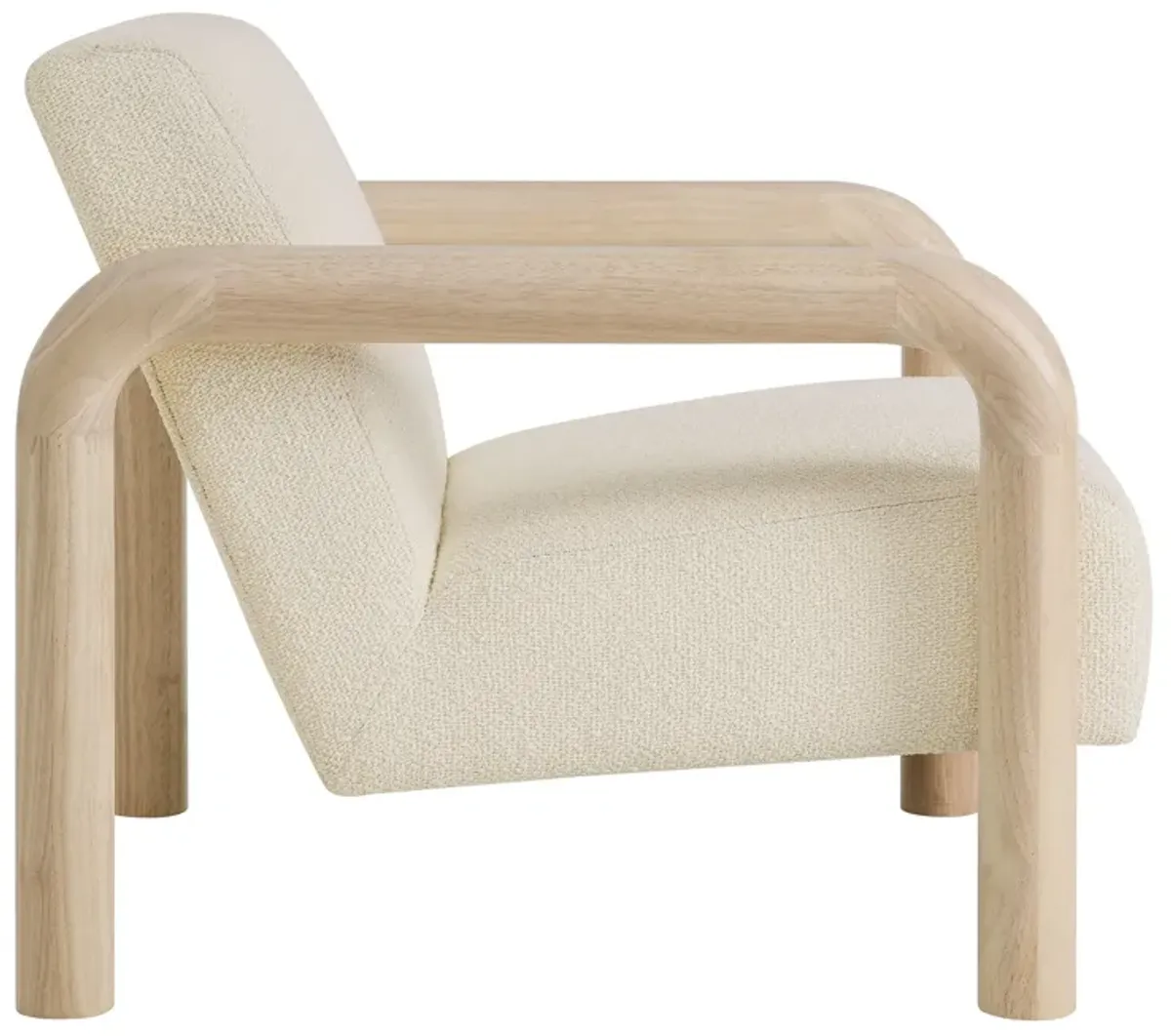 Sereno Boucle Accent Chair by Modway Cream Oak