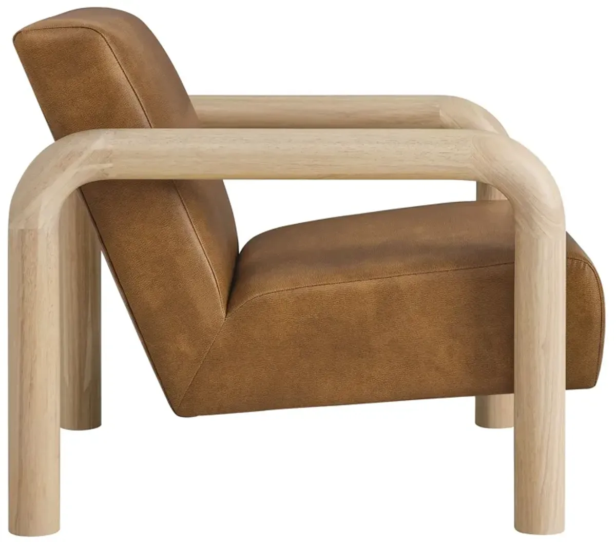 Sereno Vegan Leather Accent Chair by Modway Canyon Oak