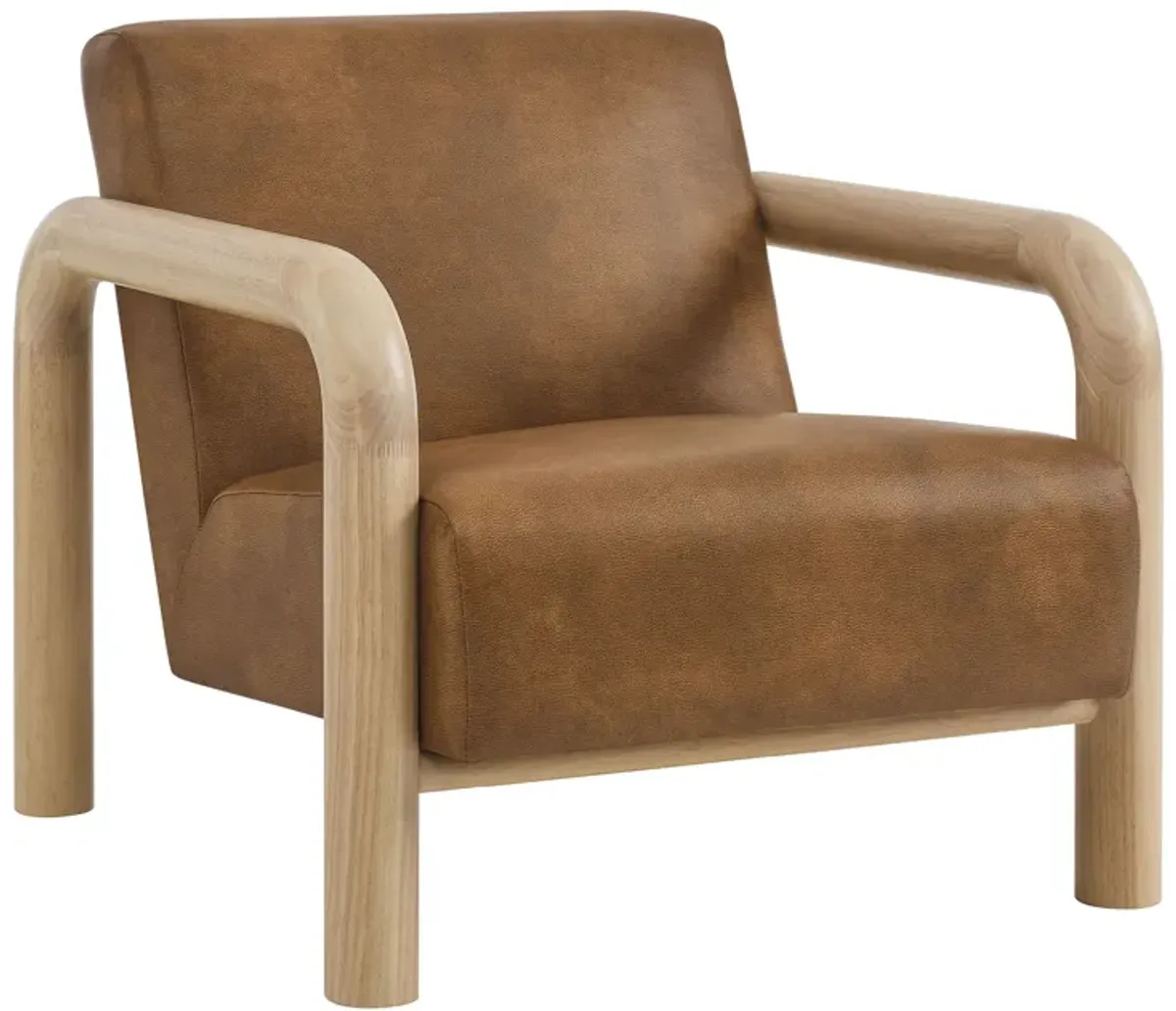 Sereno Vegan Leather Accent Chair by Modway Canyon Oak