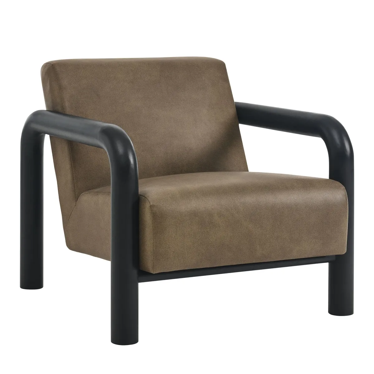 Sereno Vegan Leather Accent Chair by Modway Mushroom Black