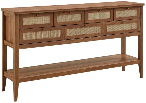 Soma 62 Inch Rattan Console Table by Modway Walnut