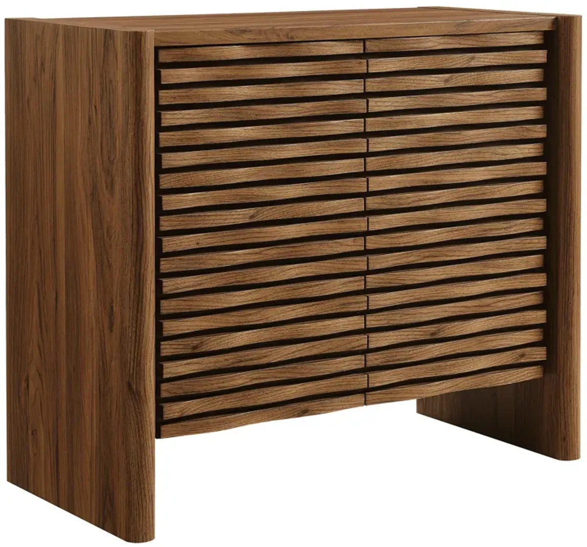 Emric Wave Accent Cabinet by Modway Walnut