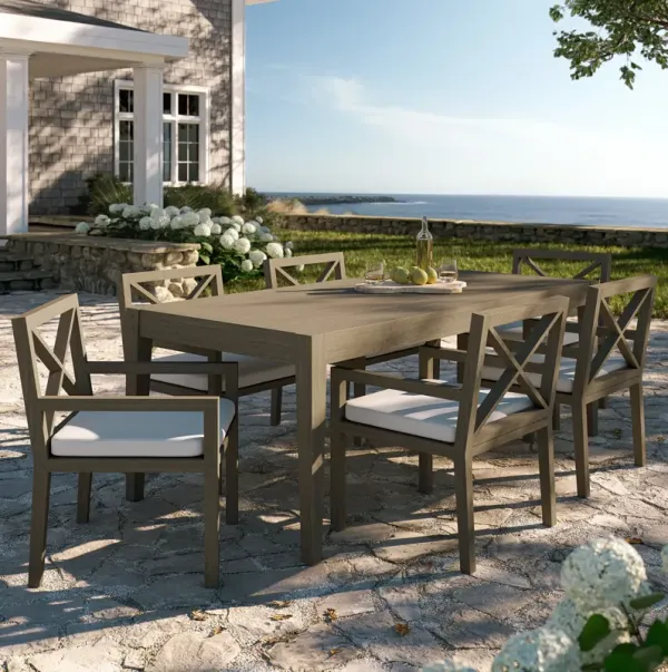 Northlake 7-Piece Outdoor Patio Teak Wood Dining Set by Modway Weathered Gray