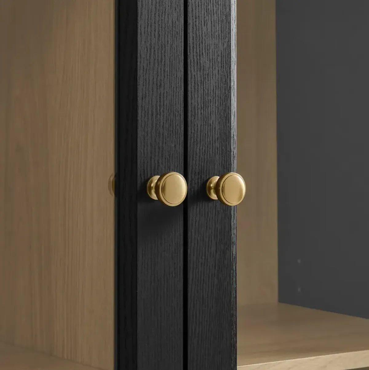 Amara 79 Inch Large Storage Display Cabinet by Modway Black Oak