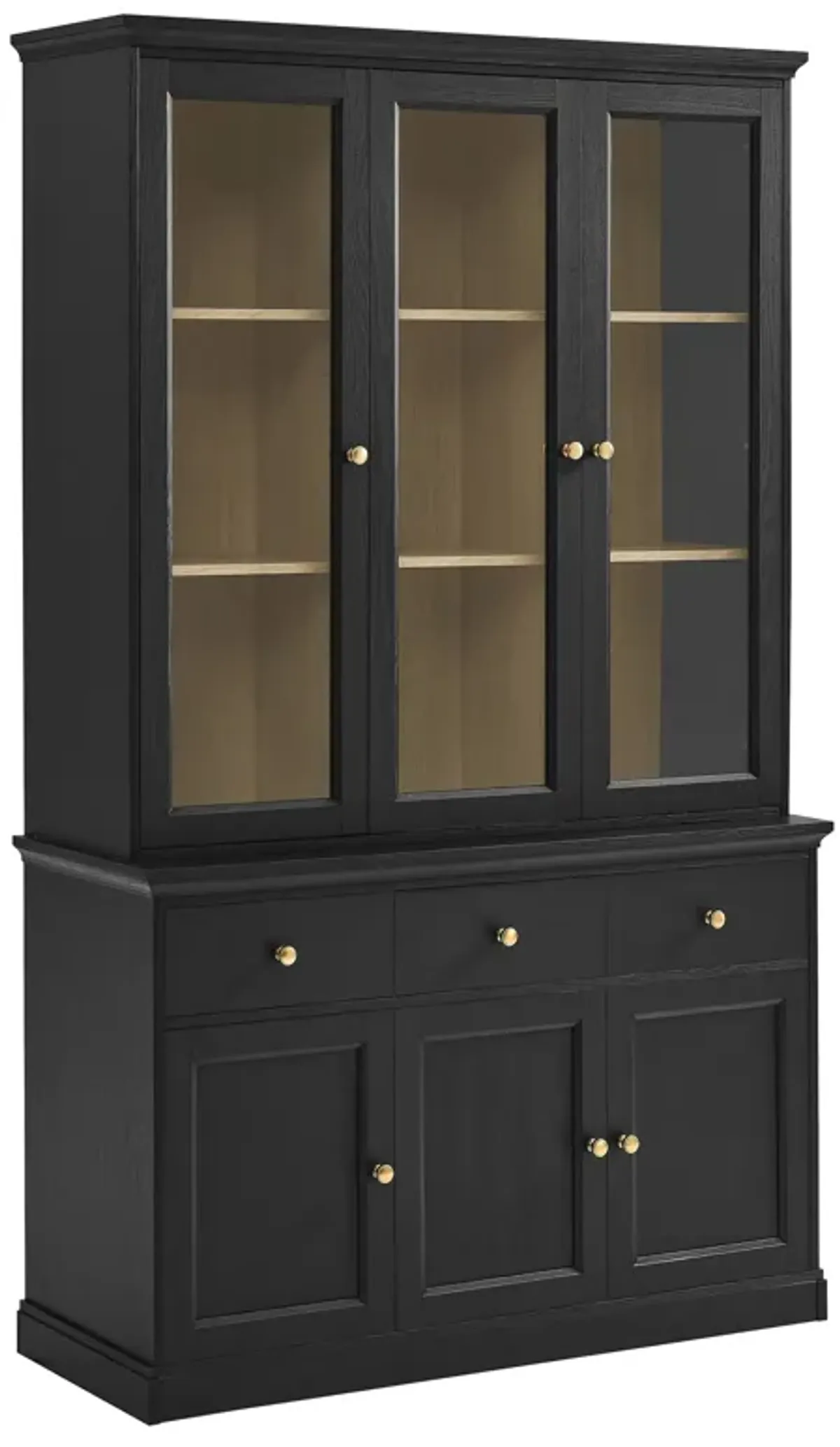 Amara 79 Inch Large Storage Display Cabinet by Modway Black Oak