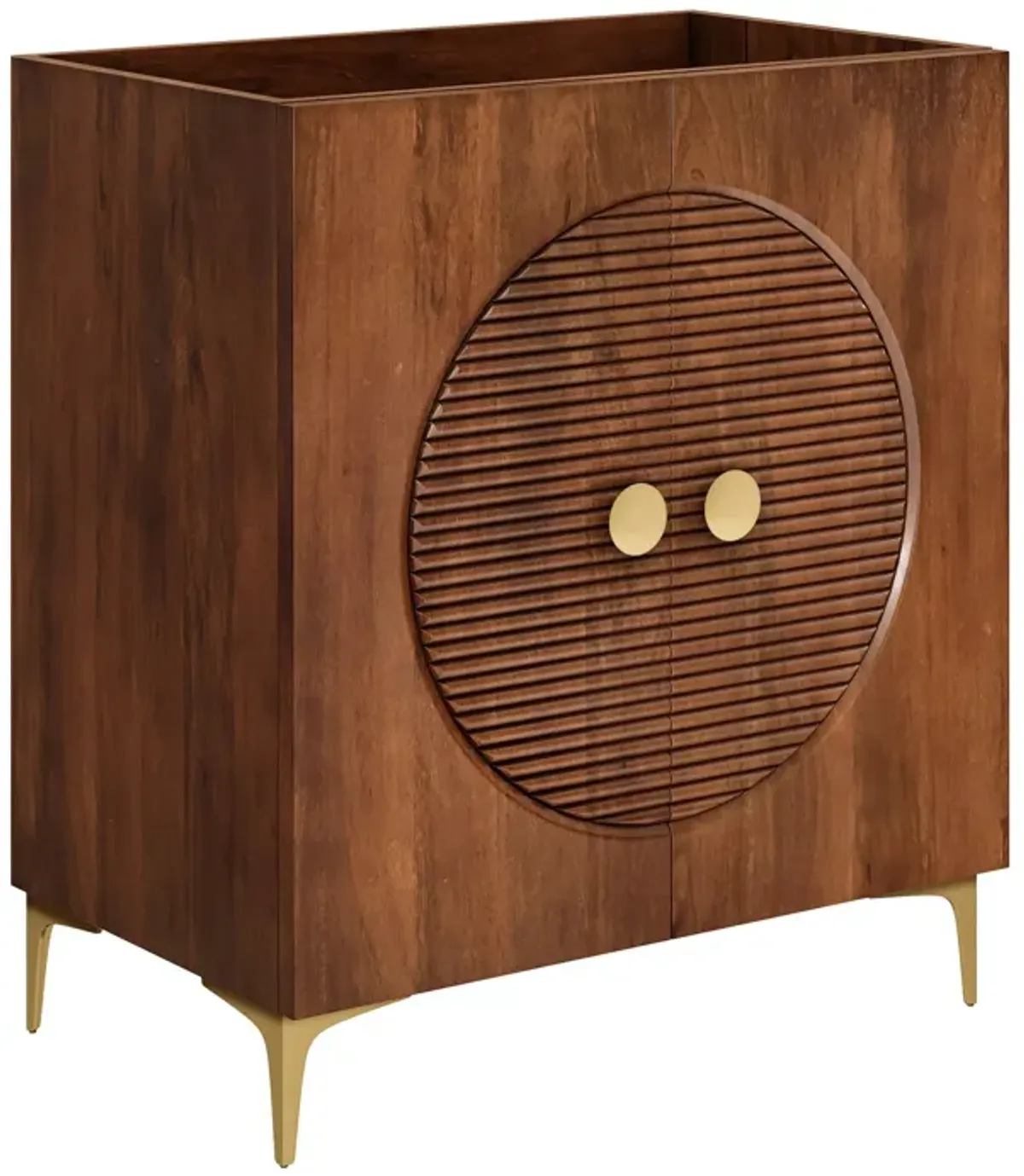 Vernon 30" Fluted Wood Vanity Cabinet Without Sink by Modway Walnut