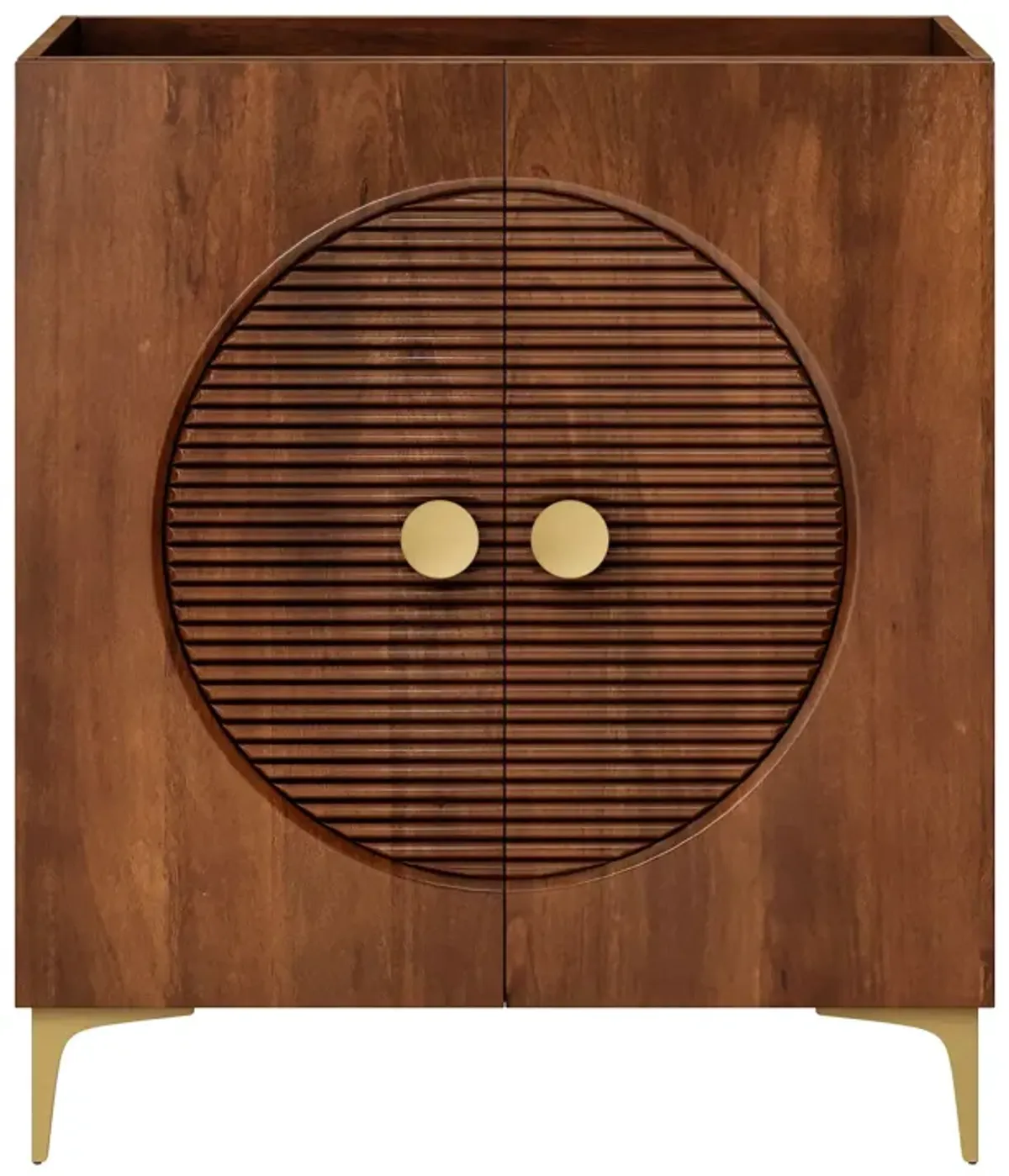 Vernon 30" Fluted Wood Vanity Cabinet Without Sink by Modway Walnut