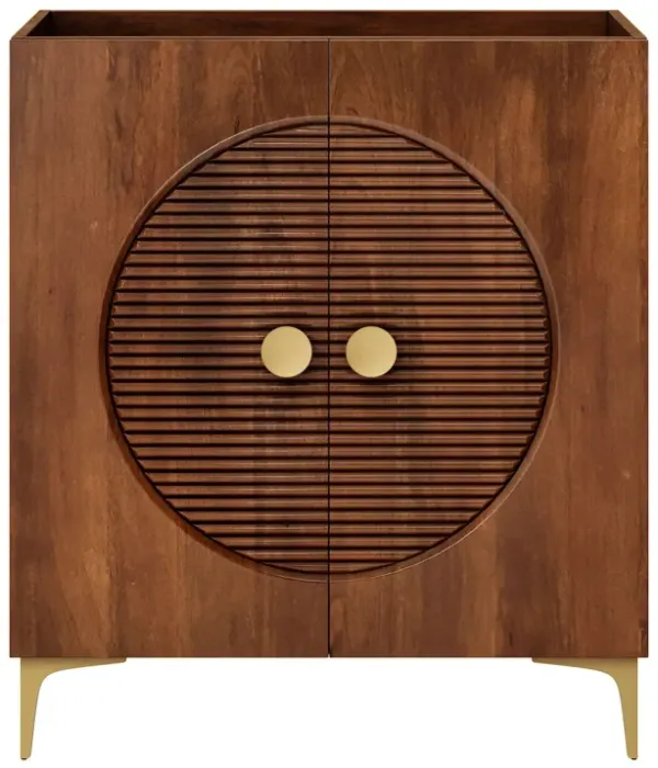 Vernon 30" Fluted Wood Vanity Cabinet Without Sink by Modway Walnut