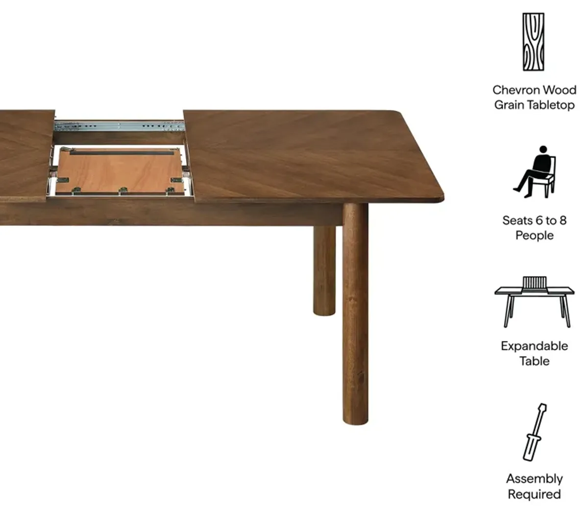 Alba Extendable Dining Table by Modway Walnut