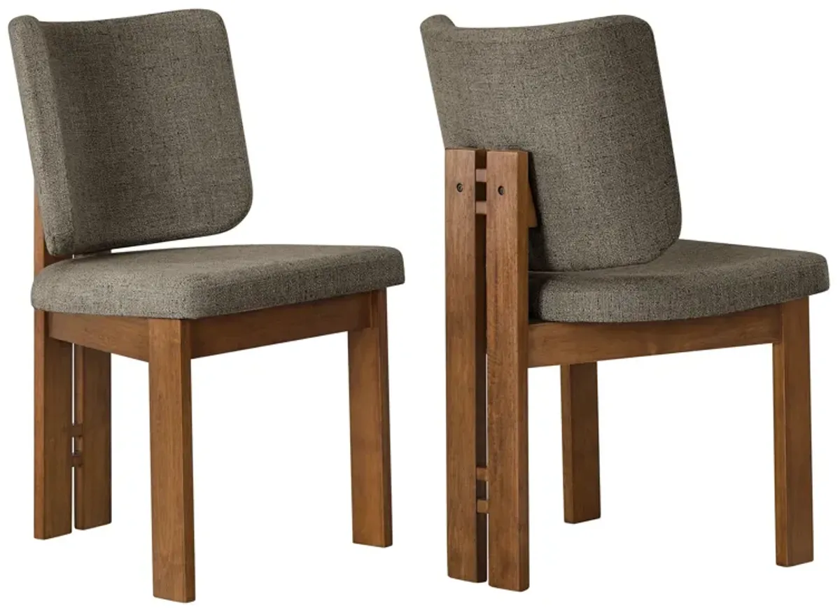 Alba Armless Upholstered Dining Chairs Set Of 2 by Modway Taupe