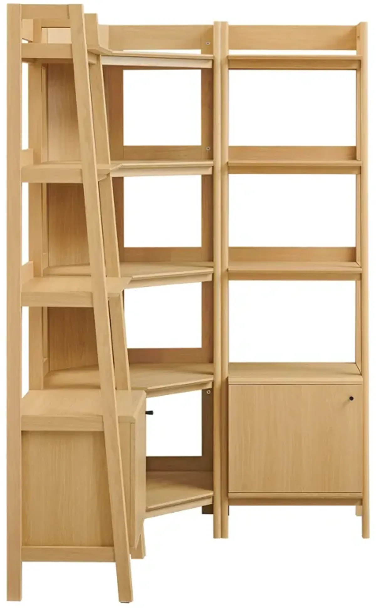 Bixby 3-piece Corner Bookshelf Set with Narrow Bookshelves by Modway Oak