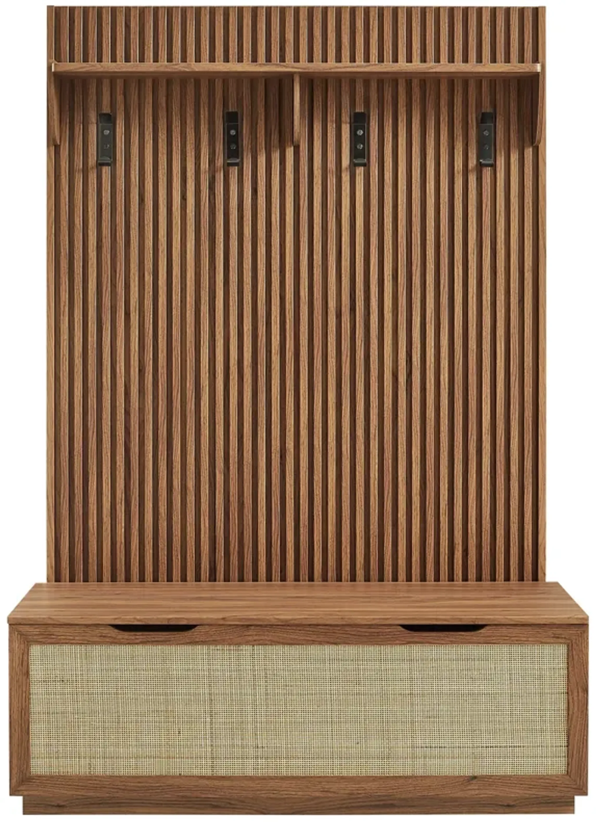 Soma Fluted 3 In 1 Hall Tree With Storage Bench And Coat Rack By Modway ...