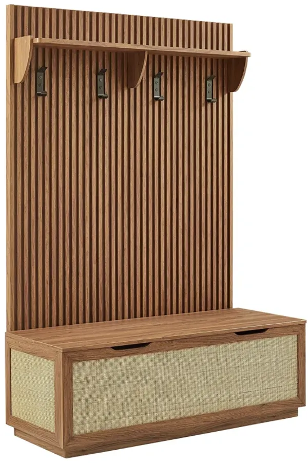 Soma Fluted 3-in-1 Hall Tree With Storage Bench and Coat Rack by Modway