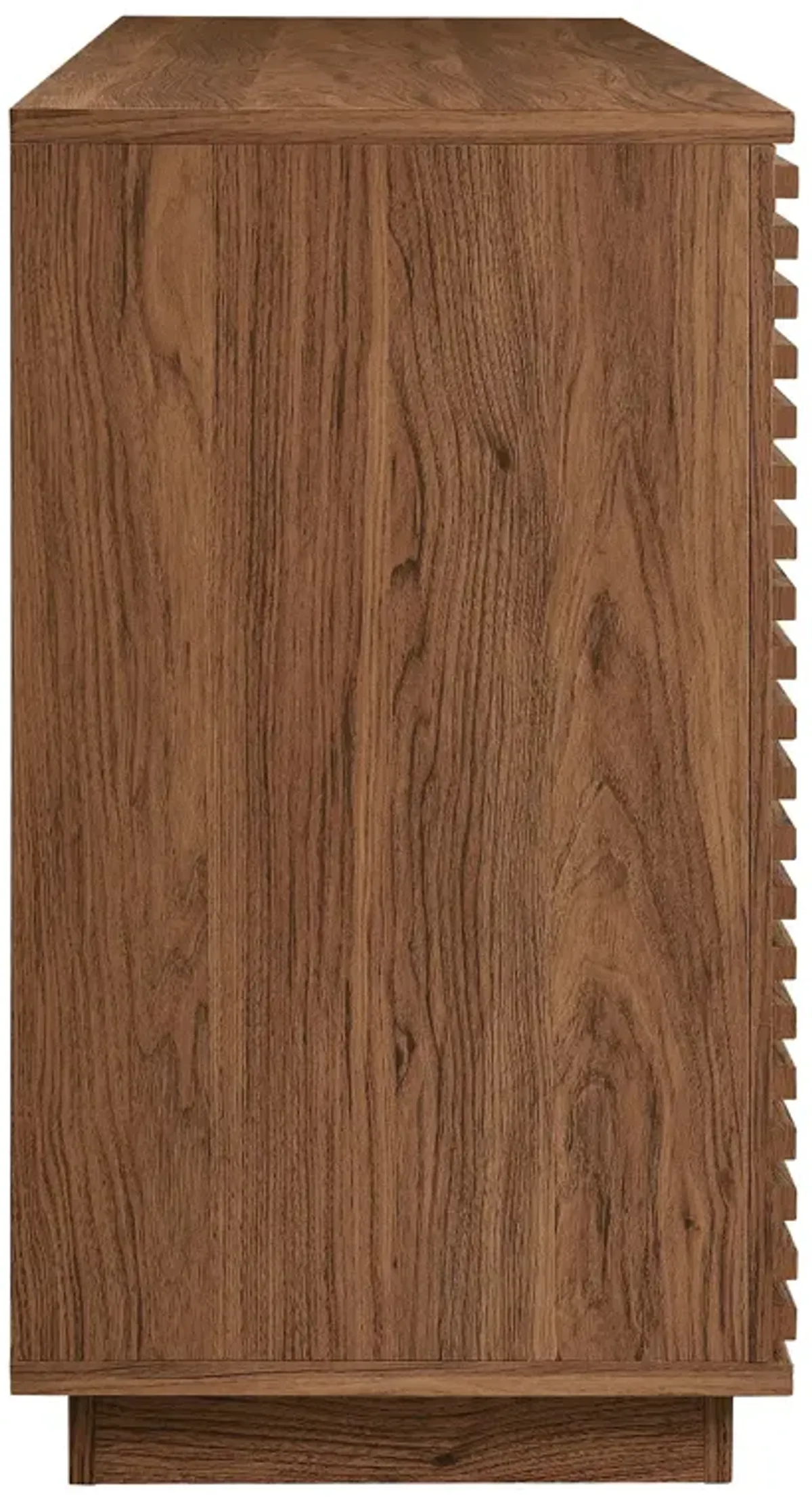 Render 4-Door Fluted Sideboard Cabinet TV Stand by Modway Walnut