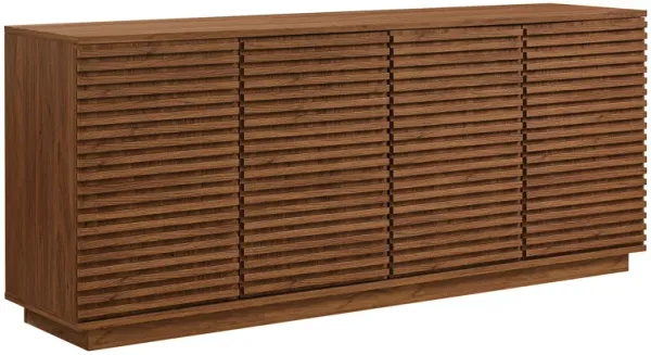 Render 4-Door Fluted Sideboard Cabinet TV Stand by Modway Walnut