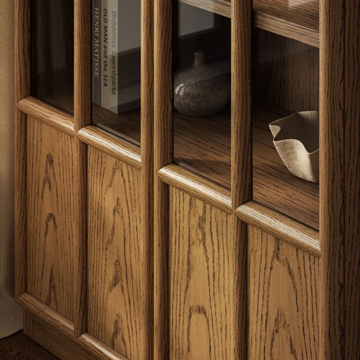 Anwen Solid Wood and Glass Display Cabinet by Modway