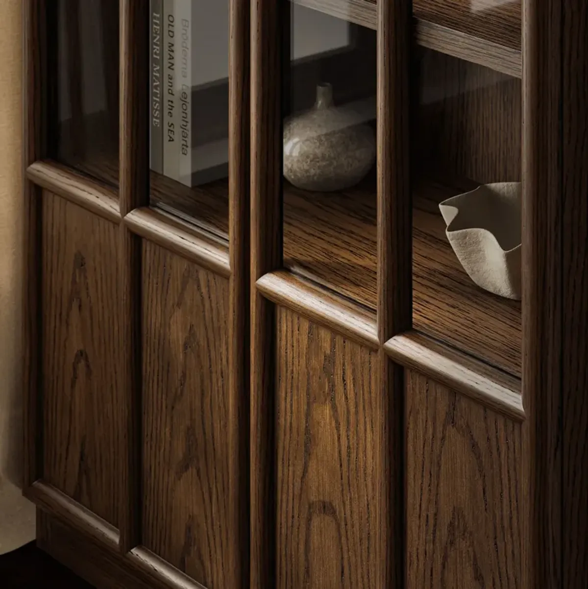 Anwen Solid Wood and Glass Display Cabinet by Modway