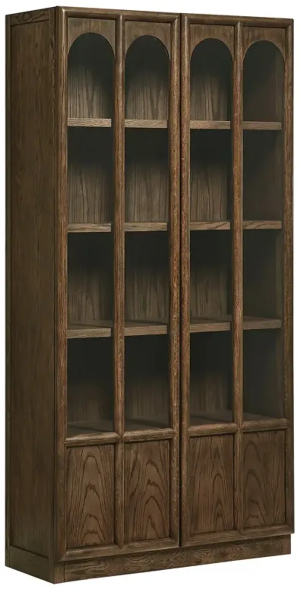 Anwen Solid Wood and Glass Display Cabinet by Modway Walnut
