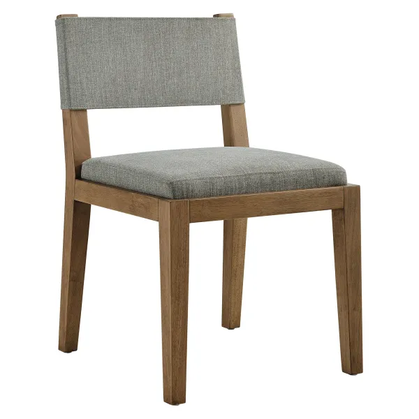 Calder Fabric Upholstered Wood Armless Dining Chair by Modway Wheat
