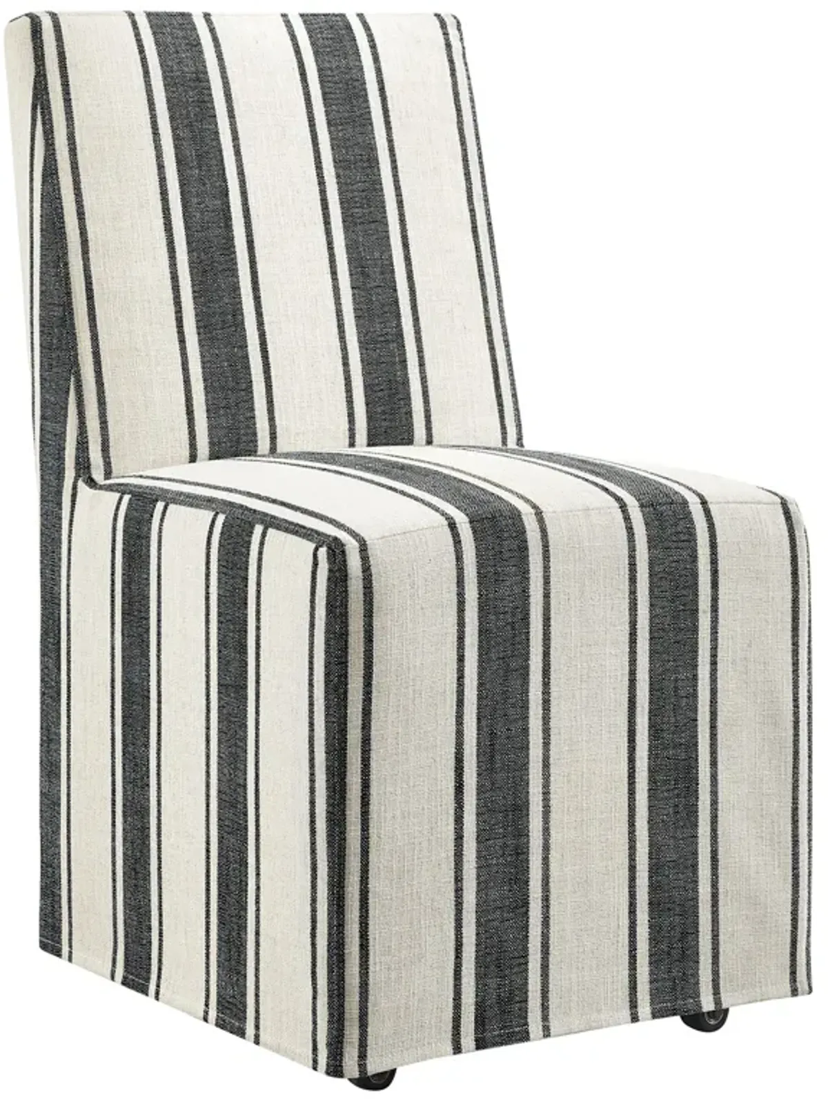 Tessera Striped Slipcovered Dining Side Chair by Modway Black Stripe